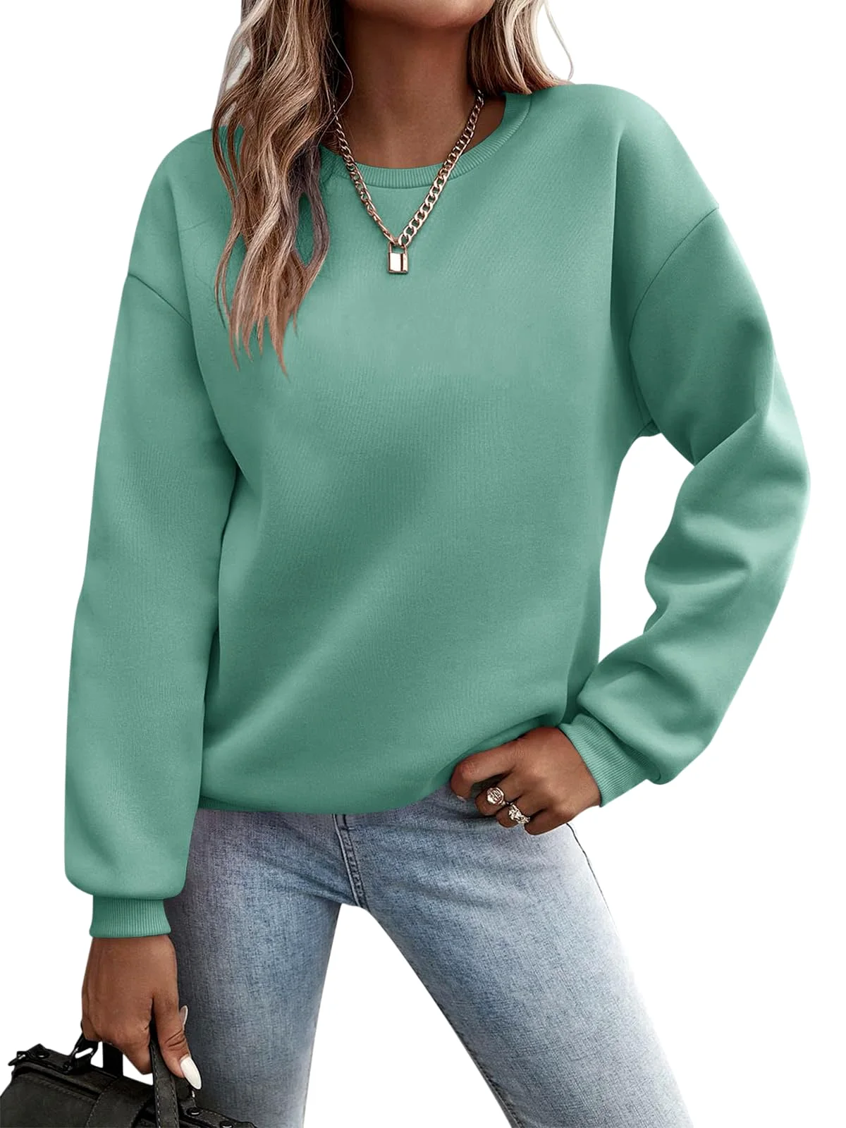 TICTICMIMI Color block crewneck sweatshirt in Green