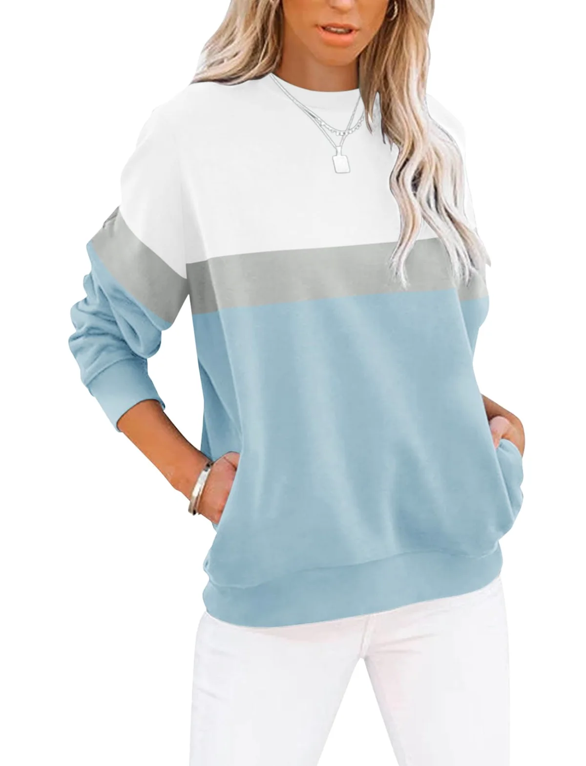 TICTICMIMI Crewneck sweatshirt with side pockets in Blue