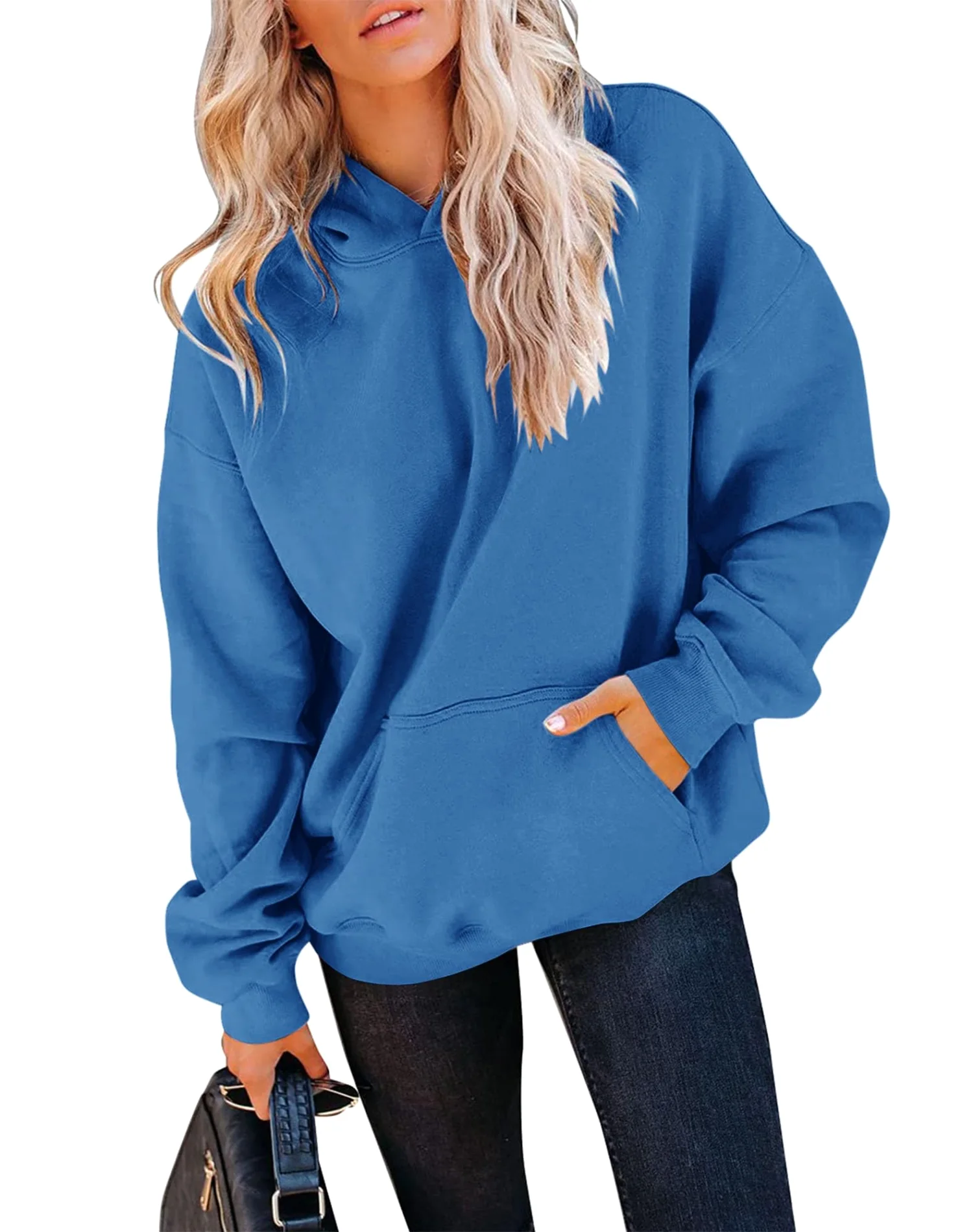 TICTICMIMI Fleece pullover hoodie in Dark Blue