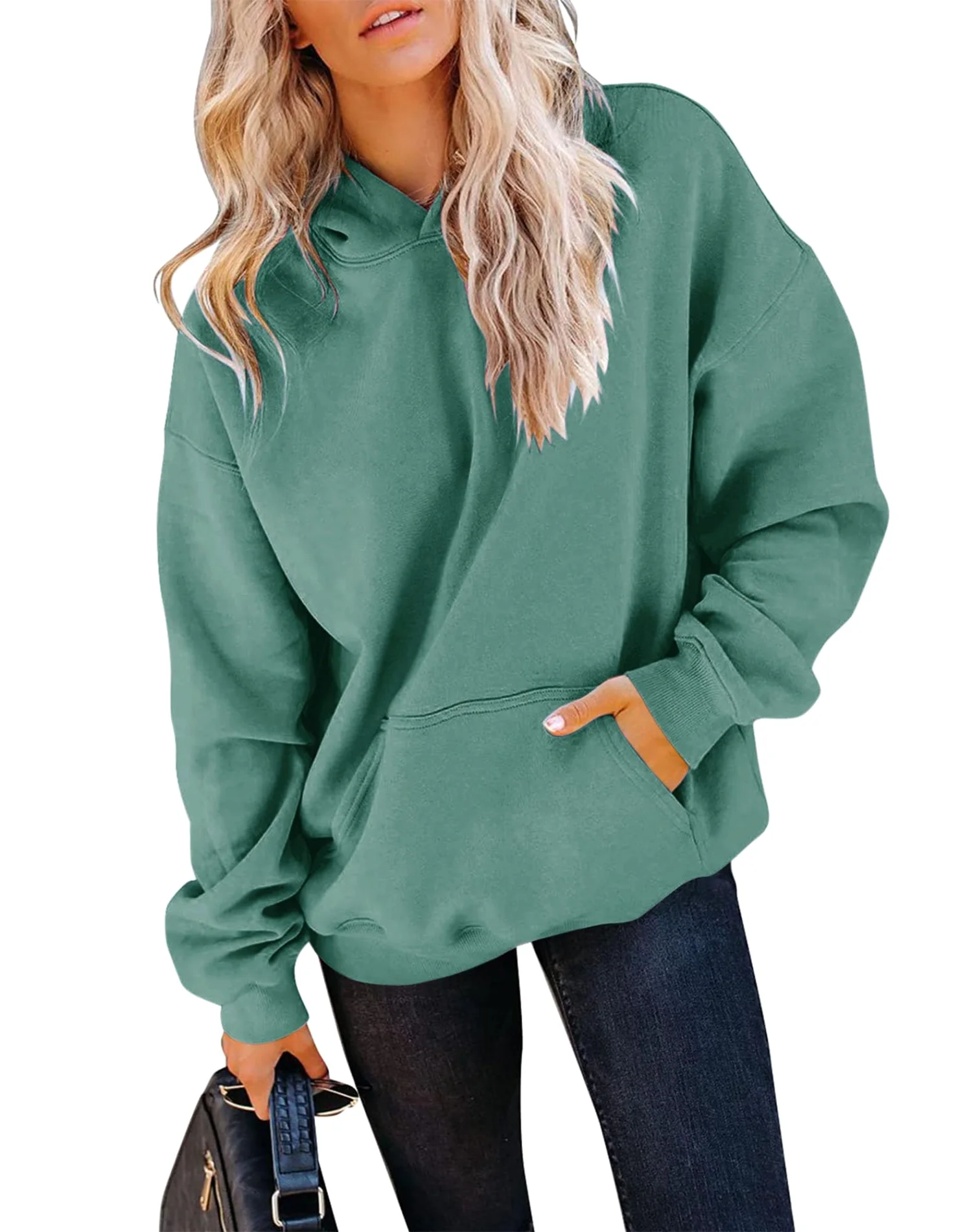 TICTICMIMI Fleece pullover hoodie in Green