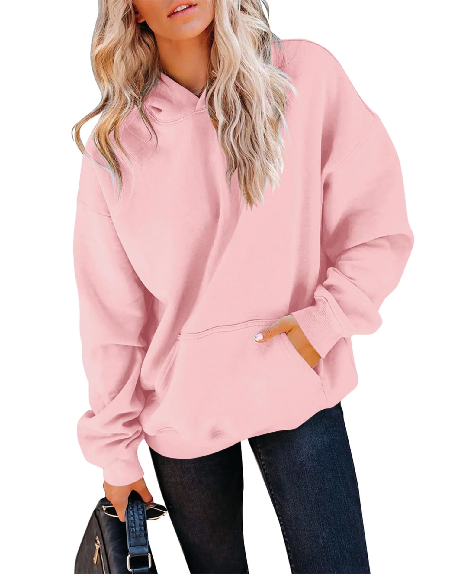 TICTICMIMI Fleece pullover hoodie in Pink