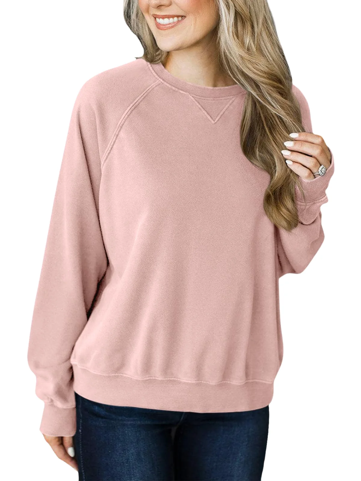 TICTICMIMI Light fleece raglan sweatshirt in Gray Pink