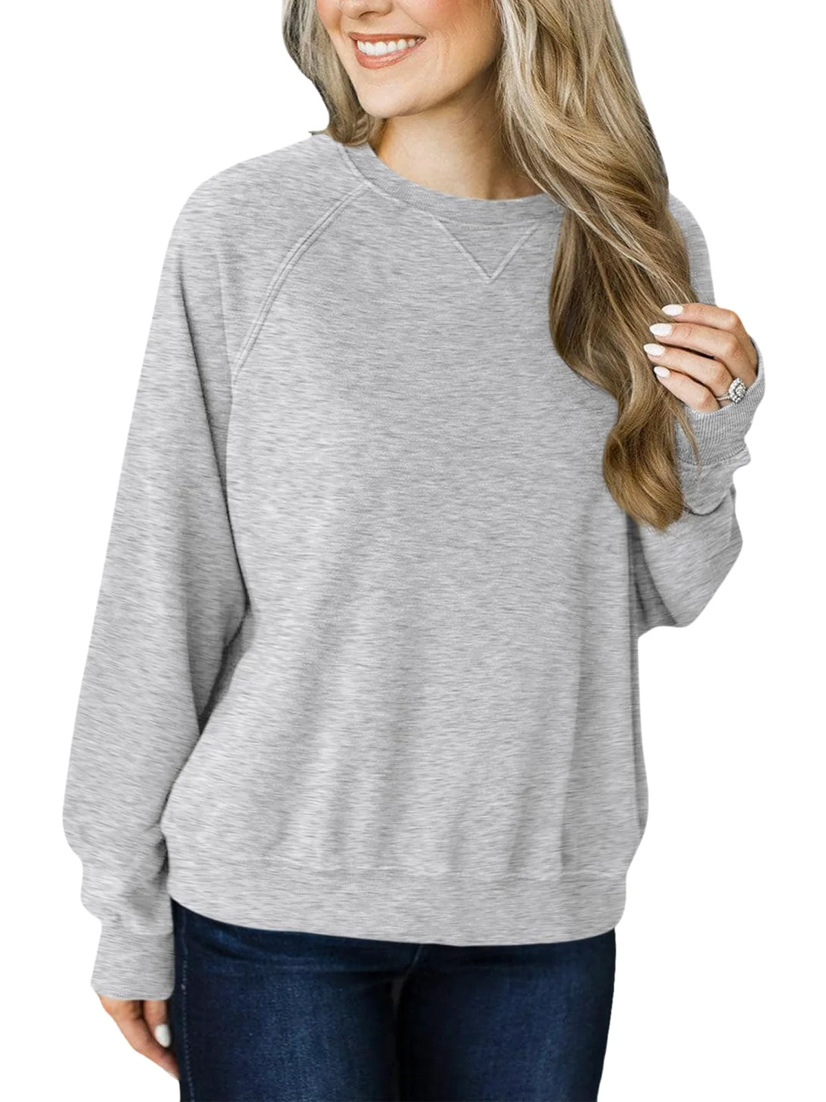 TICTICMIMI Light fleece raglan sweatshirt in Gray