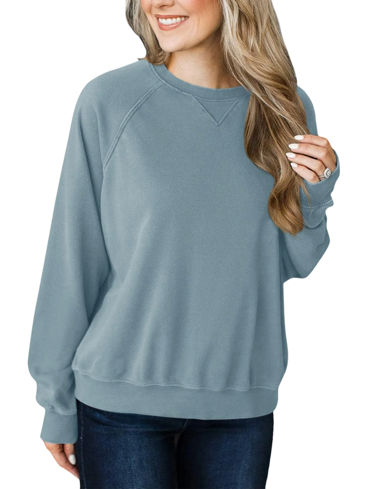 TICTICMIMI Light fleece raglan sweatshirt in Teal