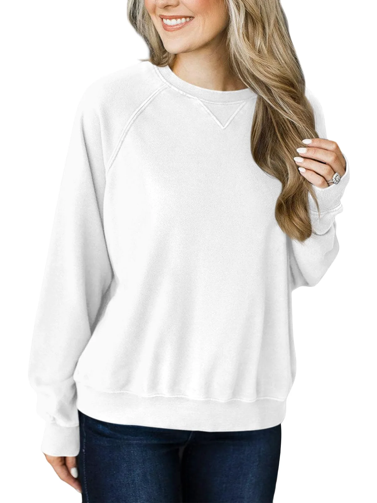 TICTICMIMI Light fleece raglan sweatshirt in White