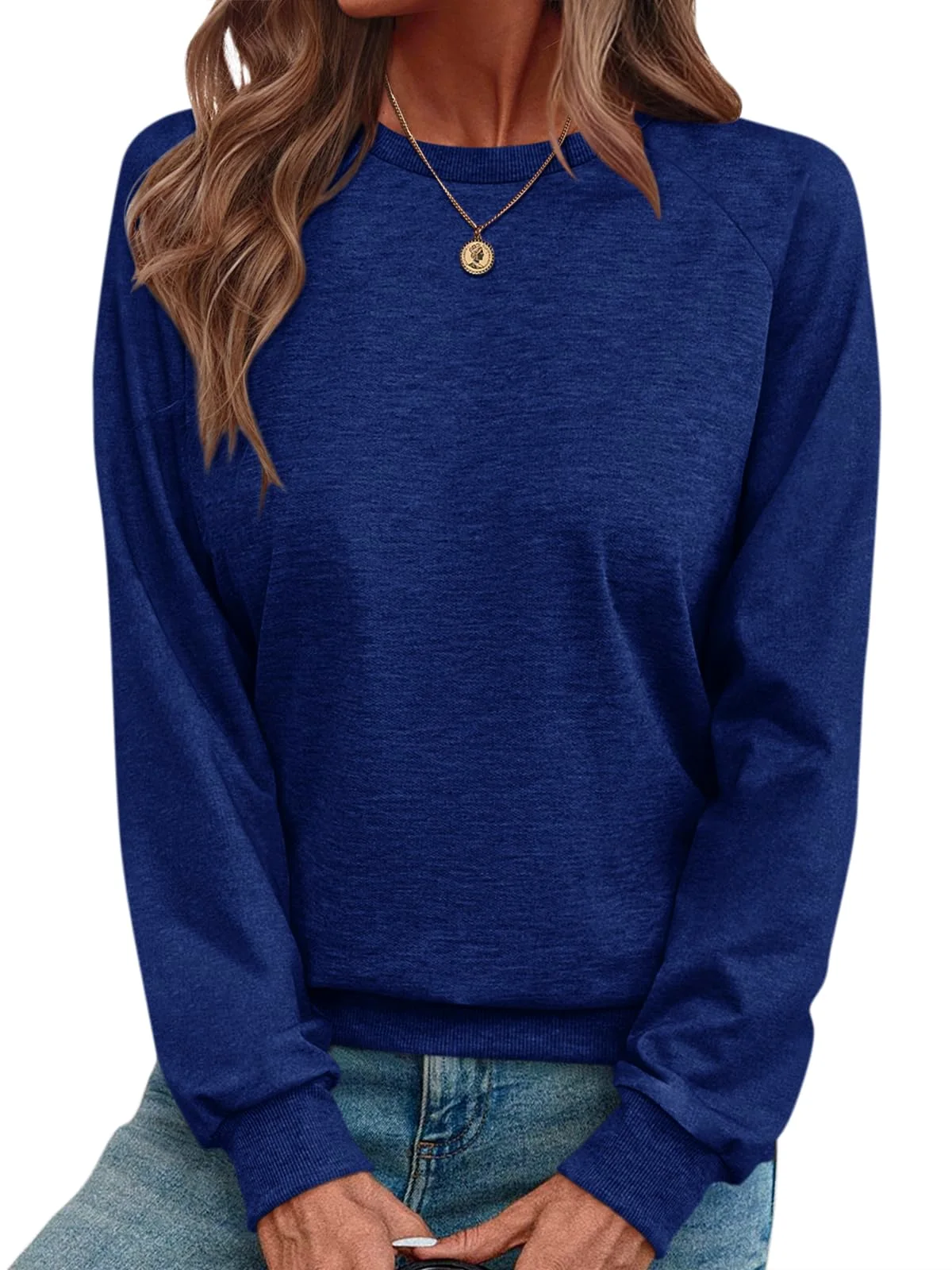 TICTICMIMI Lightweight raglan tunic sweatshirt in Blue