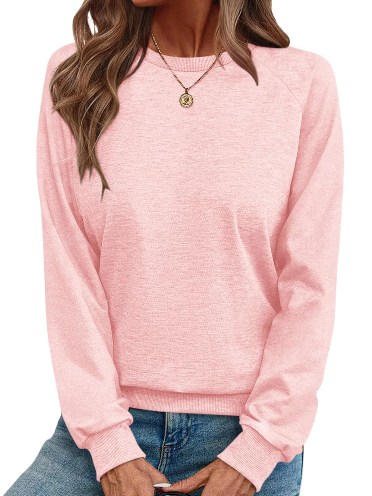 TICTICMIMI Lightweight raglan tunic sweatshirt in Pink
