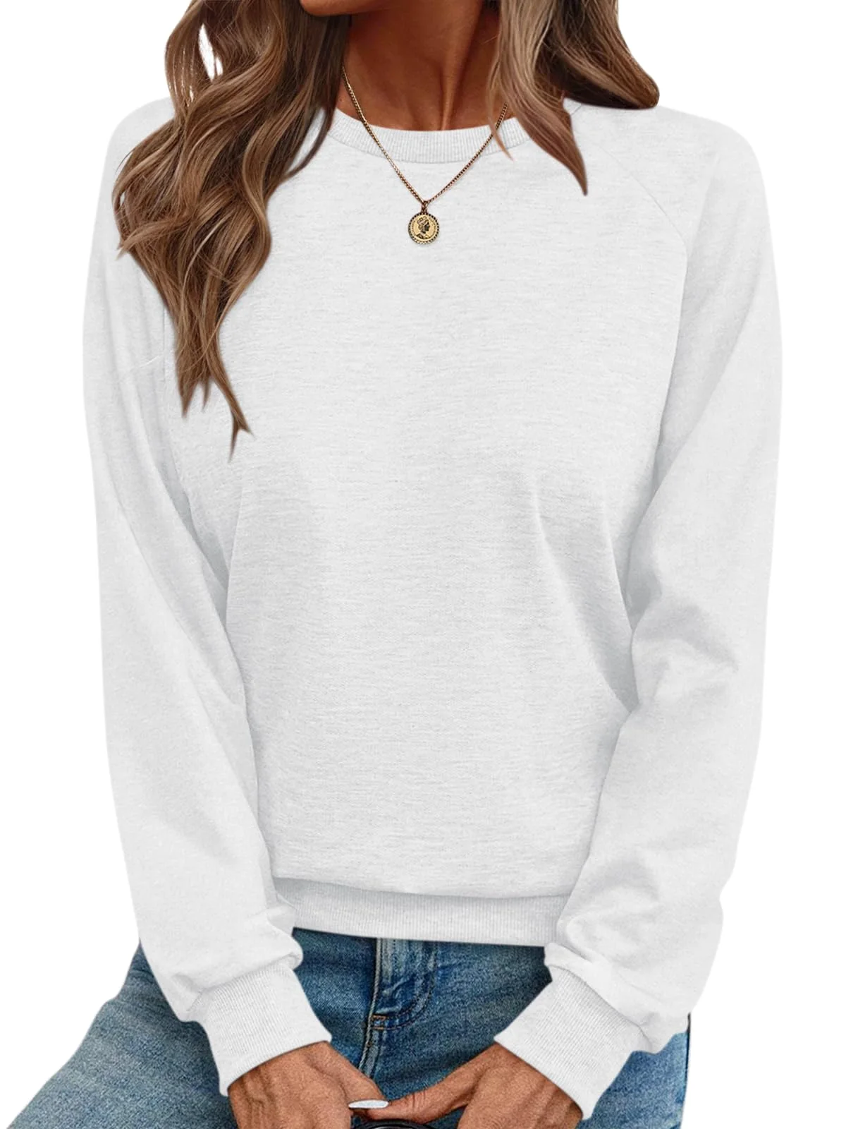 TICTICMIMI Lightweight raglan tunic sweatshirt in White