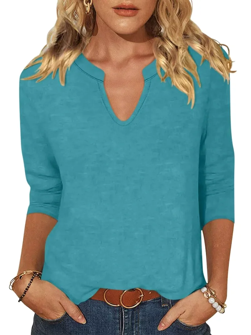 TICTICMIMI Small V-neck 3/4 sleeve tunic in Teal